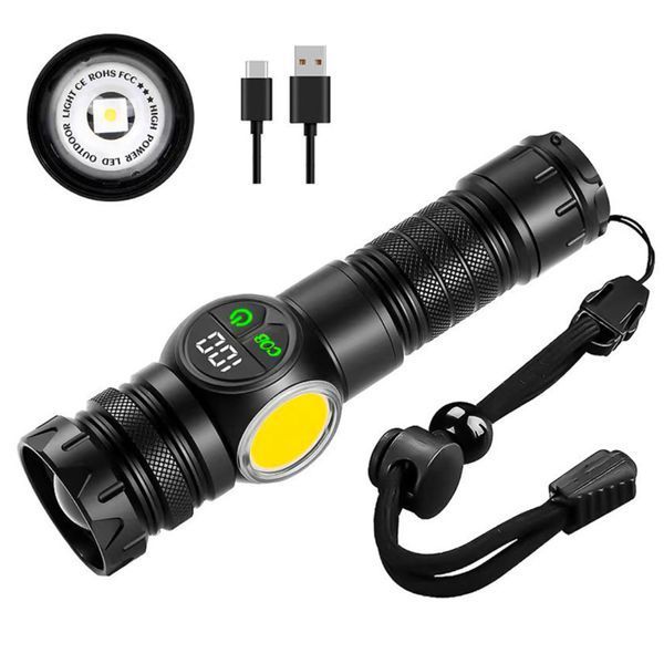 Ліхтарик акумуляторний LED,USB фонарик 00046 фото
