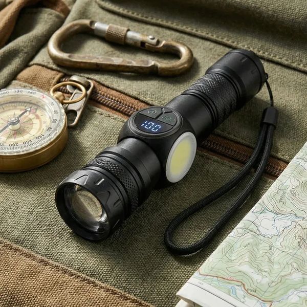 Ліхтарик акумуляторний LED,USB фонарик 00046 фото