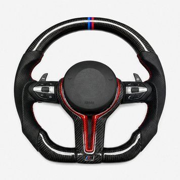 Спортивне кермо для BMW F-серії 3, 5, X3, X5, M3, M6 з карбоновим оздобленням,руль 00167 фото